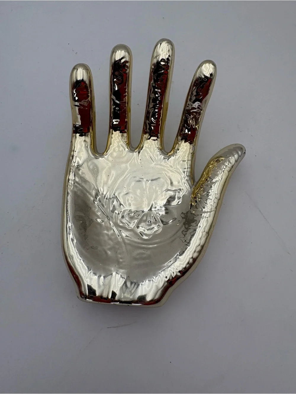 Decorative Ceramic Hand Trinket/Ring Dish - Shiny Gold